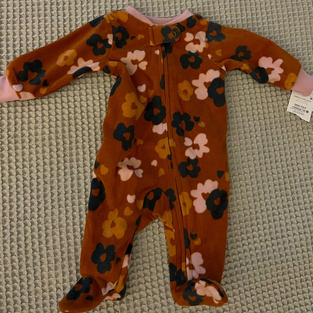 Carters NEW WITH TAGS FLEECE double zipper romper pjs pajamas footies